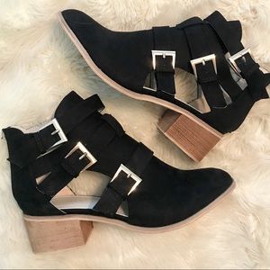 BRAND NEW Nasty Gal Buckled Vegan Suede Booties